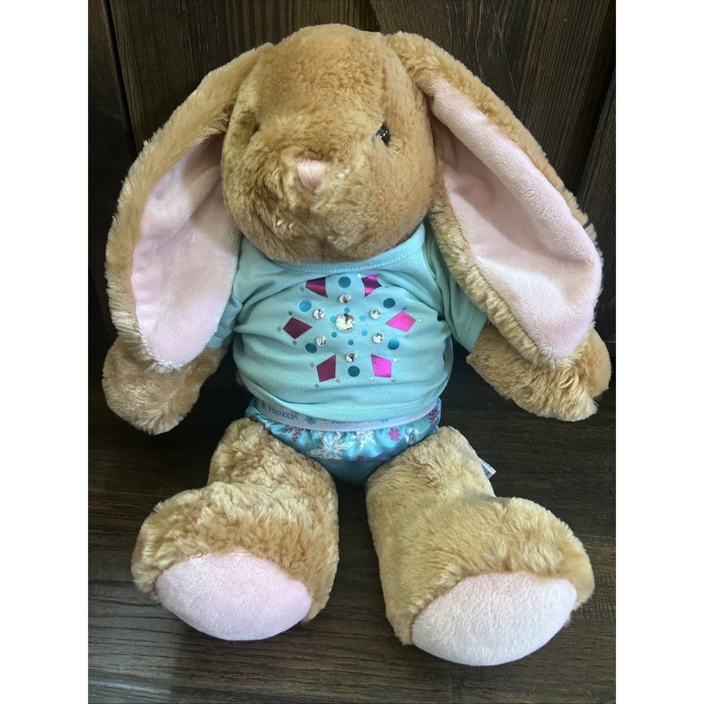 Build A Bear Tan Pawlette Bunny Rabbit Plush Stuffed‎ Toy Frozen Panties Shirt